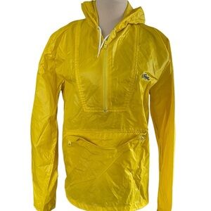 LACOSTE‎ Vintage Y2K IZOD Windbreaker Yellow Pullover Jacket Hoodie Size Small